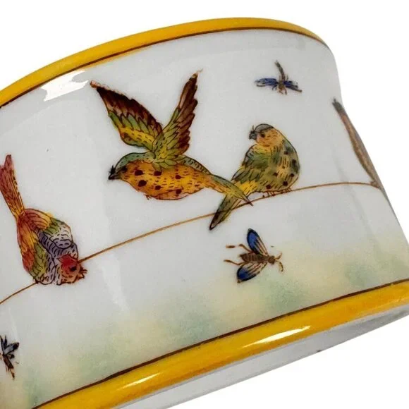 VTG Ceramic Hand Painted Lidded Jar Set Dish Asiatides Mark Chinese Birds 2PCs - Picture 11 of 15